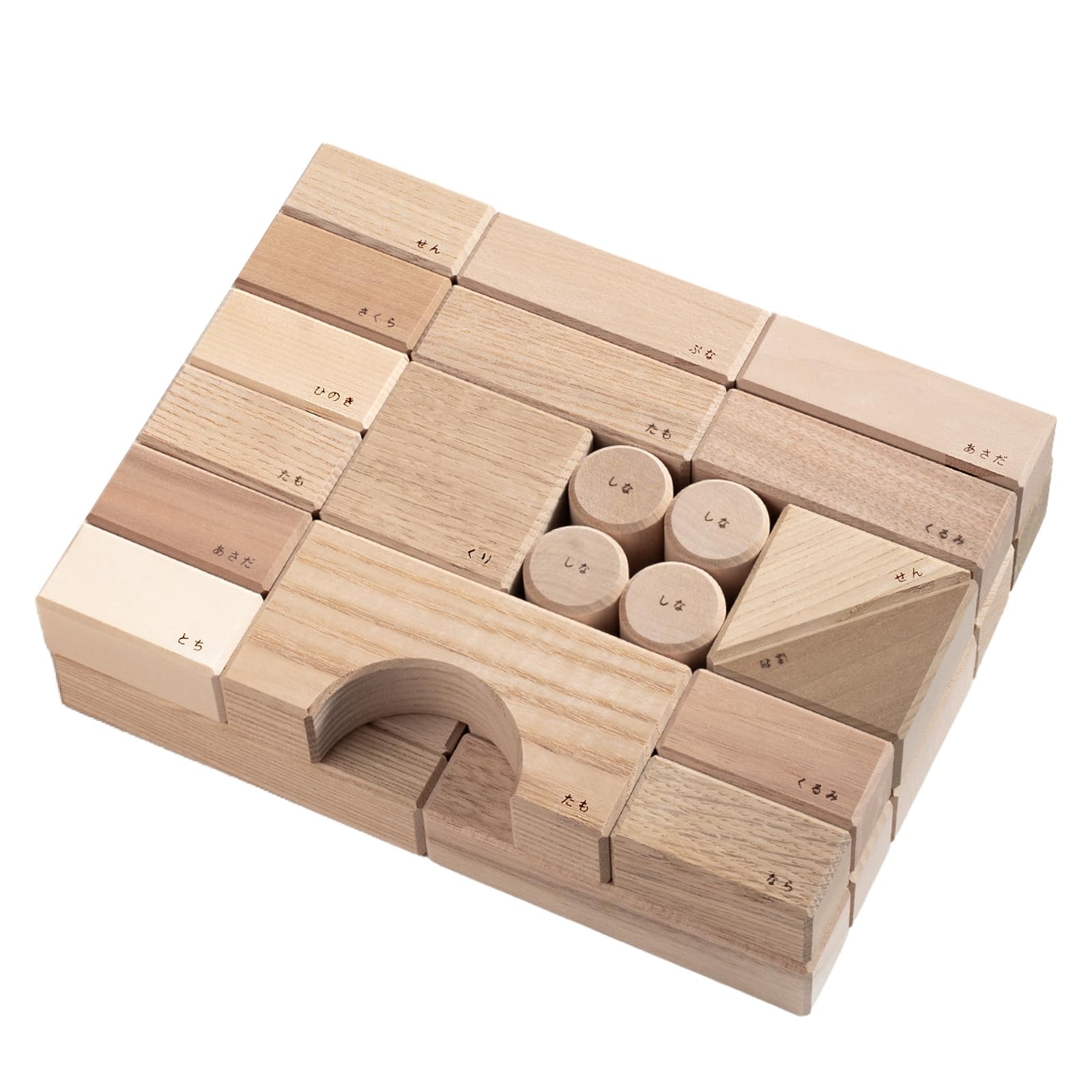 

Oak Village Wooden Building for suitable for ages 3 months and made from 12 types of wood including Japanese and educational wooden building blocks
