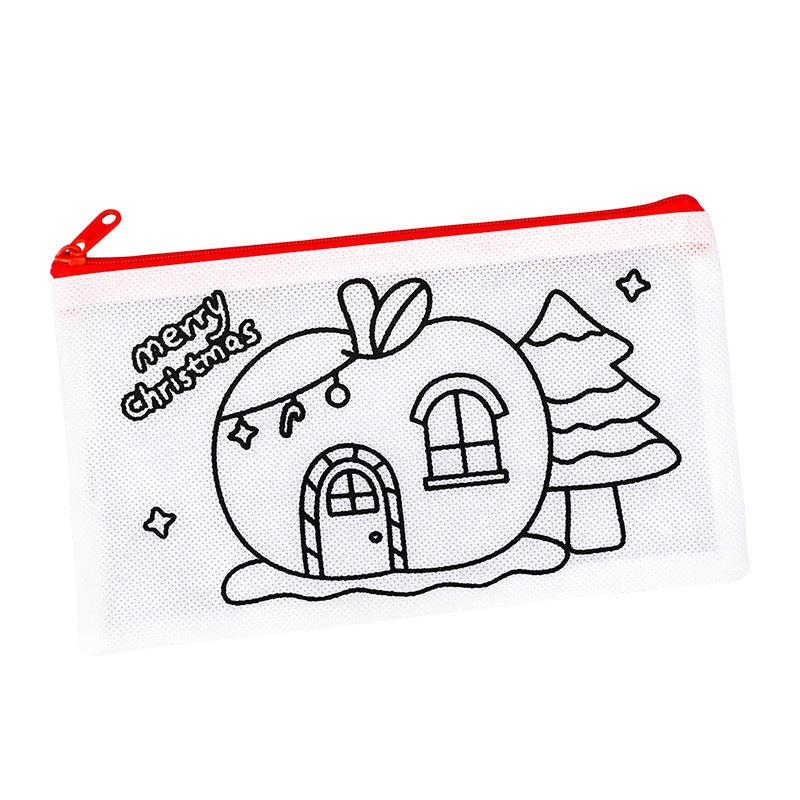 Children's Christmas DIY Pencil Case - Handmade Kindergarten Painting Bag & Cute Stationery Gift