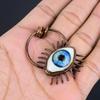 Evil Eye Pendant, Copper Electroformed Gemstone Jewelry, Handmade Pendant, For Mother Day