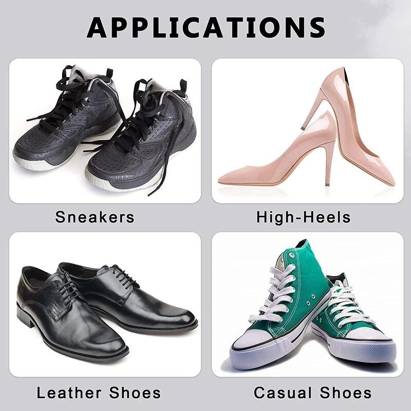 4pcs Black Insoles Heel Repair Subsidy Stickers For Sport Shoes Adjustable Size Thicker Antiwear Feet Pad Foot Care