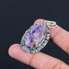Easter Sale Oval Charoite Gemstone Mother Unique Wedding Boho Pendant 925 Silver