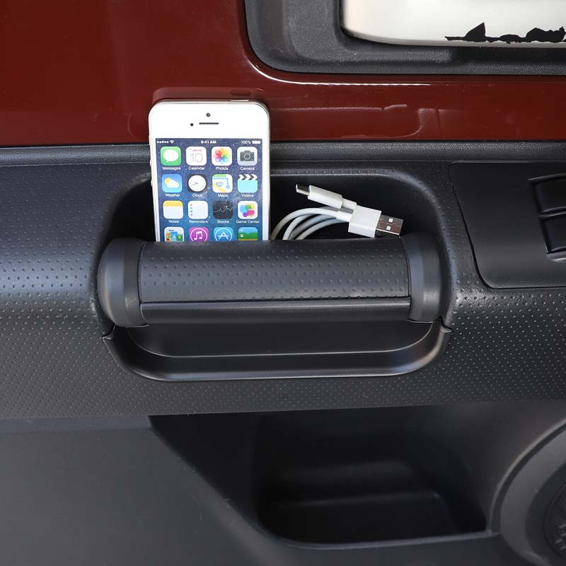 ABS Carbon fiber/Black For Toyota FJ Cruiser 2007-2026 Car Door Handle Storage Box Partition Storage Box Car Accessories