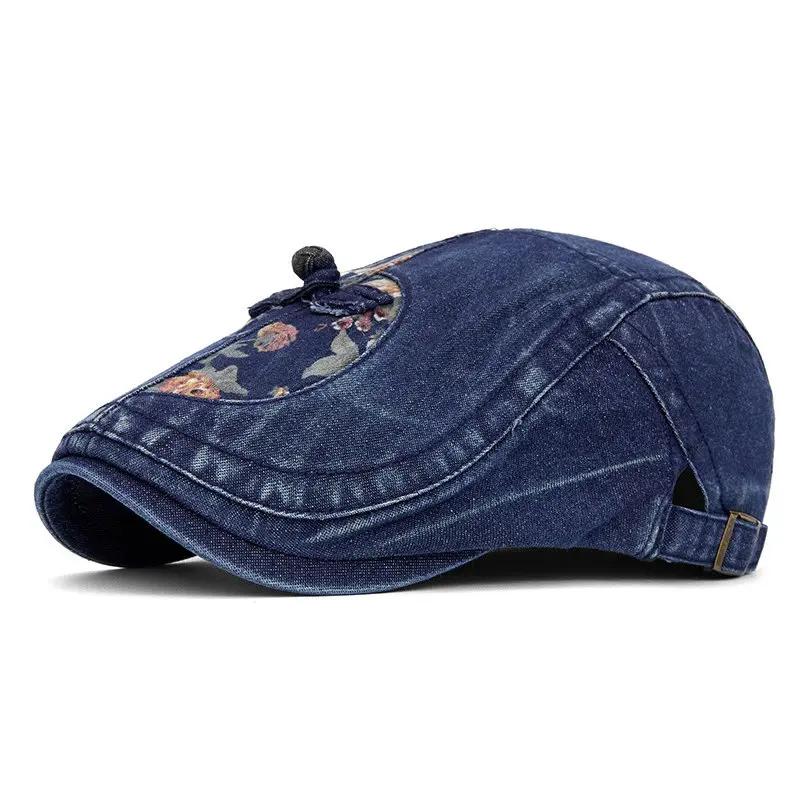 

LDSLYJR Four Seasons Cotton Print Newsboy Caps Girl Flat Cap Women Painter Beret Hats 139 55-60cm wear