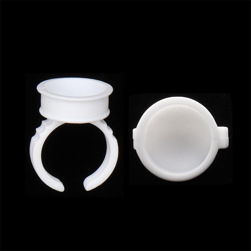 100 Pcs Eyelash Glue Ring Cup for Microblading & Pigment, Disposable Plastic