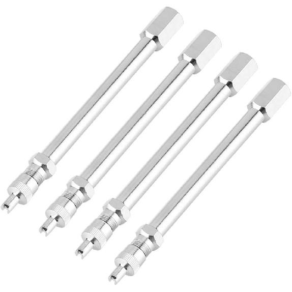 for Valve stem Extensions 4 Pack Tyre Valve Extender, 100mm Car Truck Wheel Valve Extension Extender Stem Wheel Valve Stem Extension Adapter