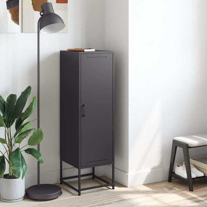 VidaXL Highboard Black 36x39x123 Cm Steel, Sideboard, Cupboard, Side Cabinet, Cabinet, Storage Cabinet, High Cabinet, 846524