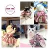 Lattice Harness and Leash Set Cute Puppy Princess Dresses for Small Girl Dogs Cats Dog Dress