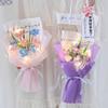 Crochet Flower Lighting Flower Bouquet Handmade Woven Flowers Knitted Graduation Bouquet Wedding Party Bouquet Gift