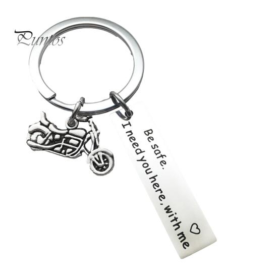 

Брелок для ключей Drive Safe I Love You с персонализированной гравировкой инициалов, подарочный брелок из нержавеющей стали с гладкой отделкой A