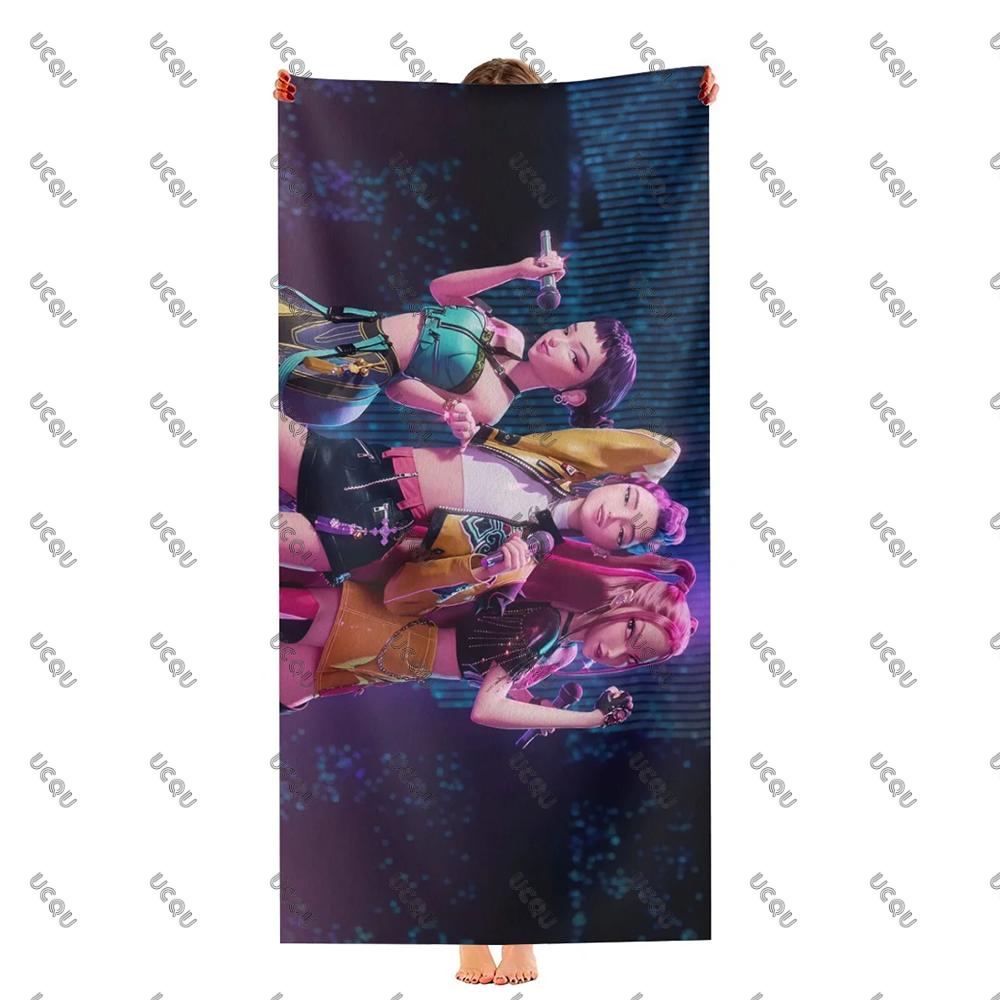 KPop Demon Hunters Birthday Swimming Towels Bath Outdoor Music Lover Beach Towel Quick Drying Gift Women Girl Kids Boys Fans
