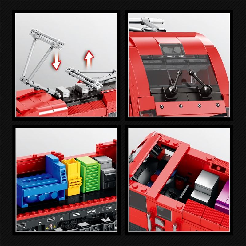 1939PCS Stadt Personenzug Bausteine Europäischer Elektrozug Bahnhof Modell Steine Desktop-Ausstellung Weihnachtsgeschenke Kinderspielzeug