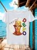Devo "We Are DEVO" Grafik-T-Shirt für Herren - Schwarzes Freizeit-T-Shirt mit bunten Streifen & Bandmitglied-Design
