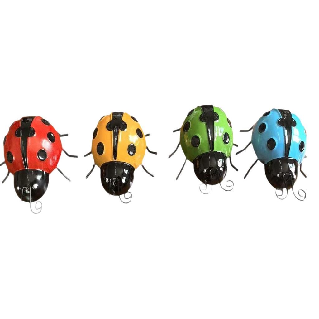 Wrought Iron Ladybug Garden Fence & Wall Hanging Decoration
