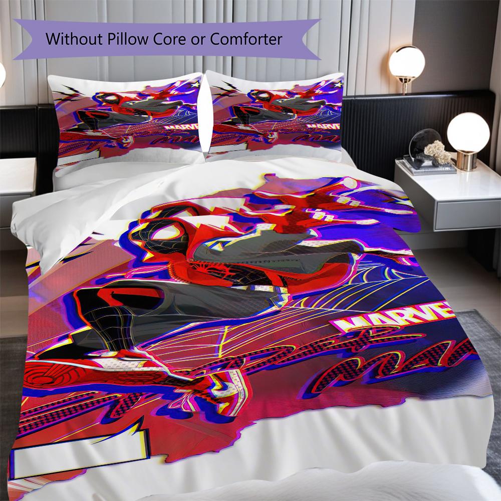 1PC Spider-Man pattern Bedding Quilt Set Quilt Cover Pillowcase Home Decoration Birthday Gift (1 * duvet cover + 2 * pillowcase, without core)