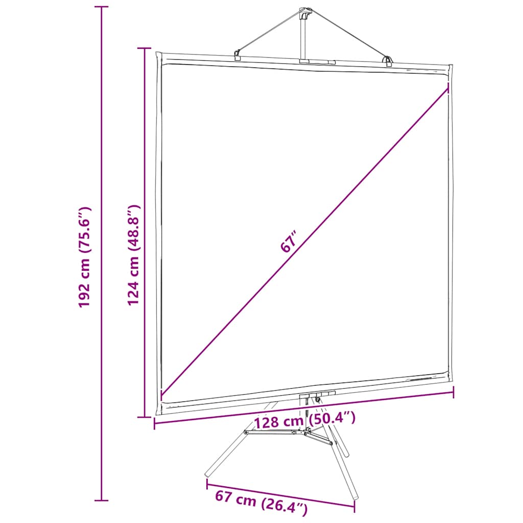 Projection Screen with Tripod 67 Inch 1:1 Aspect Ratio