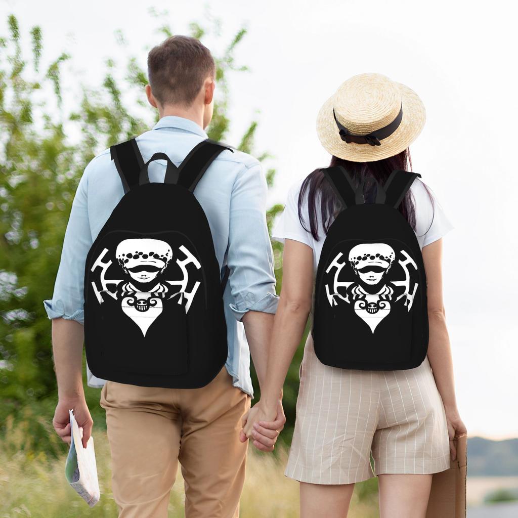 Captain of The Heart Pirate Teenage Backpack High School Business Trafalgar Law One Piece Anime Daypack College Shoulder Bag