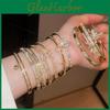 Modern 18k Gold Plated Zircon Jewelry Bracelet With Geometric Round Design For Elegant Women
