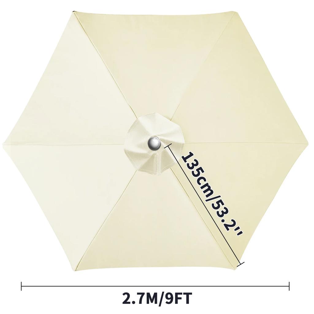 6/8 Ribs Replacement Parasol Canopy Waterproof Weatherproof UV-Anti Parasol Replacement Canopy Cover Large Patio Umbrella Cloth