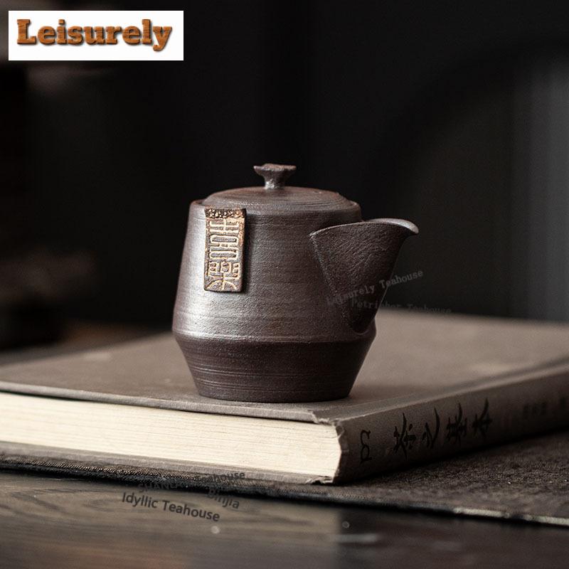 111ml Old Rock Clay Hand Grab Teapot Handmade Tea Infuser Pot Tea Brewing Kettle With Ball Hole Teaware Accessories Collection
