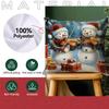 Christmas Snowman Illustration Pillowcase Bedroom Sofa Cushion Cover 100% Polyester Living Room Cushion Pillowcase Home Decor