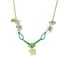 Mori green star bracelet necklace set small fresh flower collarbone chain Korean accessories
