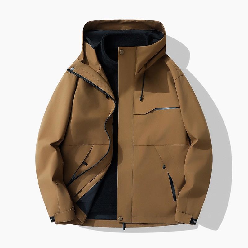 Men Women 3-in-1 Waterproof Windproof Hiking Jacket With Removable Inner Layer Outdoor Shell Coat