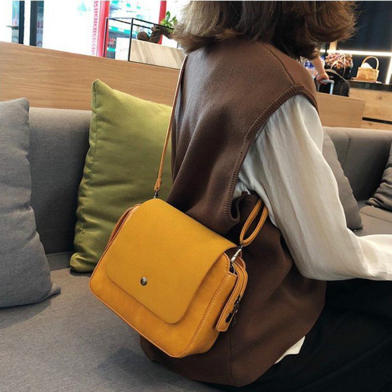 Женская сумочка из матовой натуральной кожи жёлтый