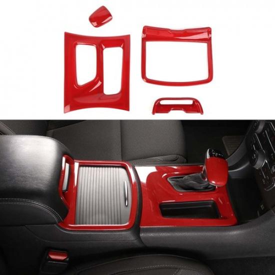 Red Central Console Interior Exterior Decor Set Cover Trim for Dodge Charger 15+