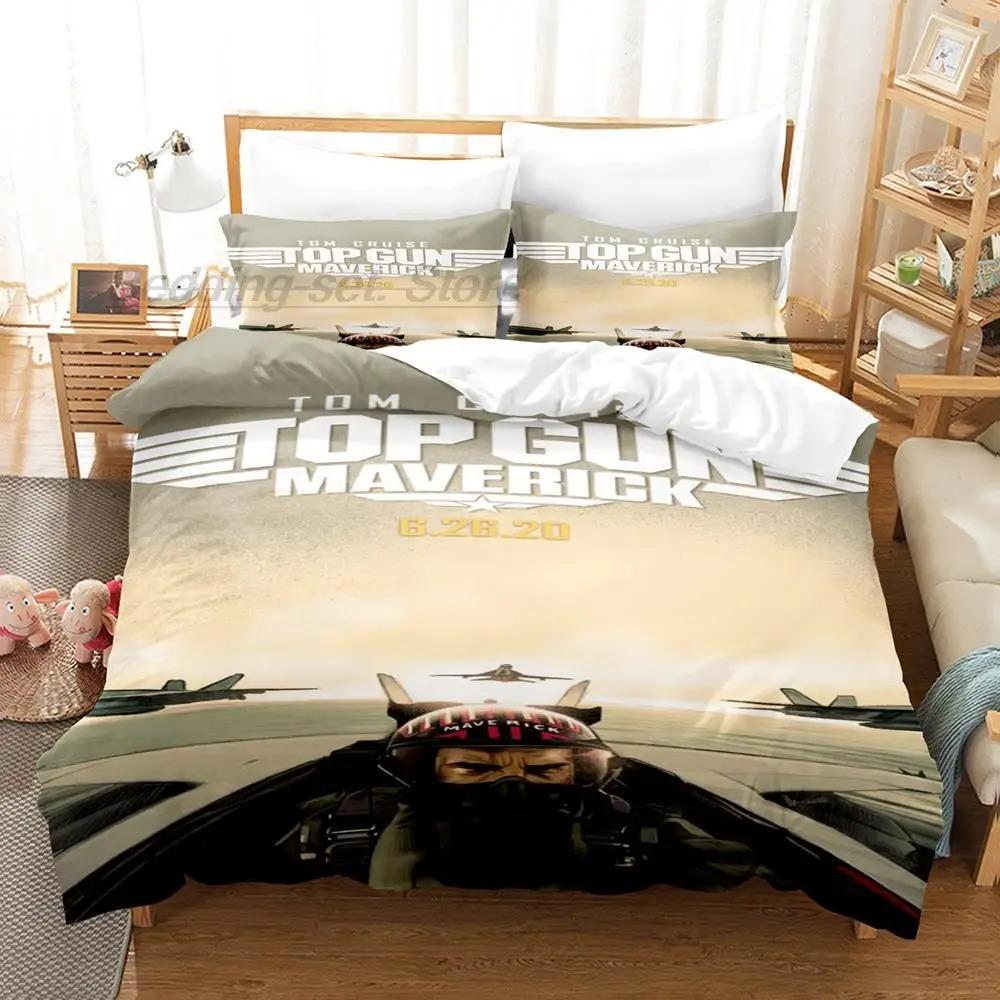 Top Gun Maverick Sängkläder Enkel Twin Full Queen King Size Sängkläder Vuxen Barn Sovrum Påslakan Set 3D 2022 Lakan Set