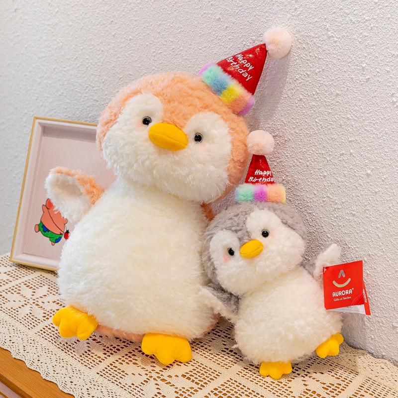 Party penguin doll plush toy wearing hat cute penguin doll rag doll children's accompanying doll gift