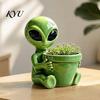 Whimsical Balcony Flower Pots Funny Alien Planter, Resin Pot, Decorative Plant Outdoor Succulents Pot for Succulents, Cactus, Sci-fi Lovers