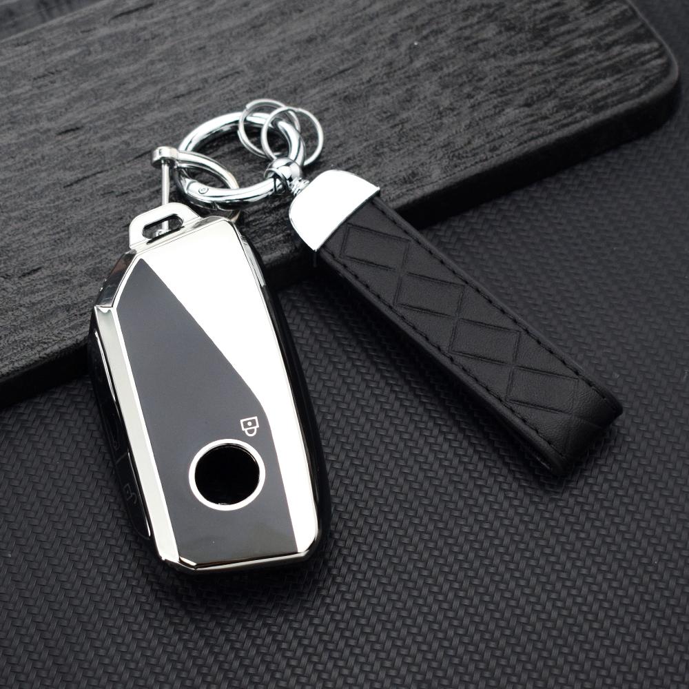 Protective Car Key Case Cover For Bmw X5 X3 X1 5 Series 7 Series G70 I7 X7 G07 Lci Ix I20 Xm U06 G81 M3 G09 U11 Tpu Fob Keychain