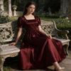 Medieval Satin Dress High Waist Victorian Tea Gown Halloween Cosplay Ball Gown Elegant Historical Theatrical Look