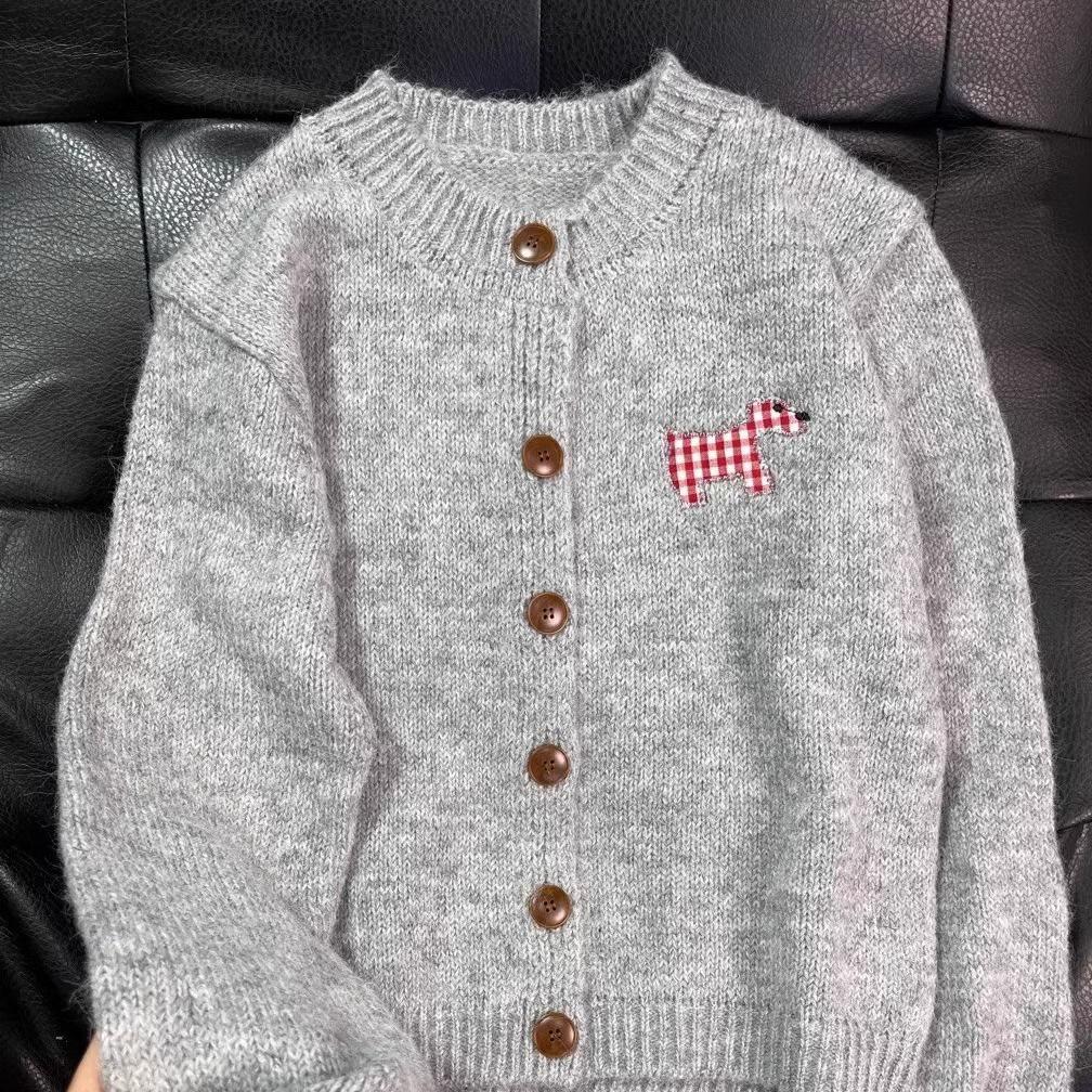 

Вязаный кардиган конфетного цвета для женщин - Универсальный осенний топ S for 75-90 jin розовый