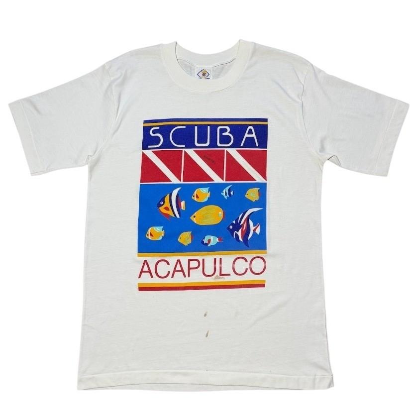 Vintage 80s Kanan Banana Scuba Acapulco Mexico Beach Surf Ocean Fish T-shirt XXL