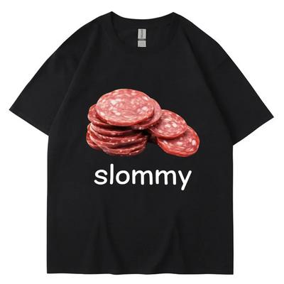 Zabawna koszulka z memem Slommy Salami dla mężczyzn i kobiet, Oversize, Modna, Krótki rękaw, Bawełna, Casualowa, Kreatywna Koszulka, Streetwear, Humor, Prezenty