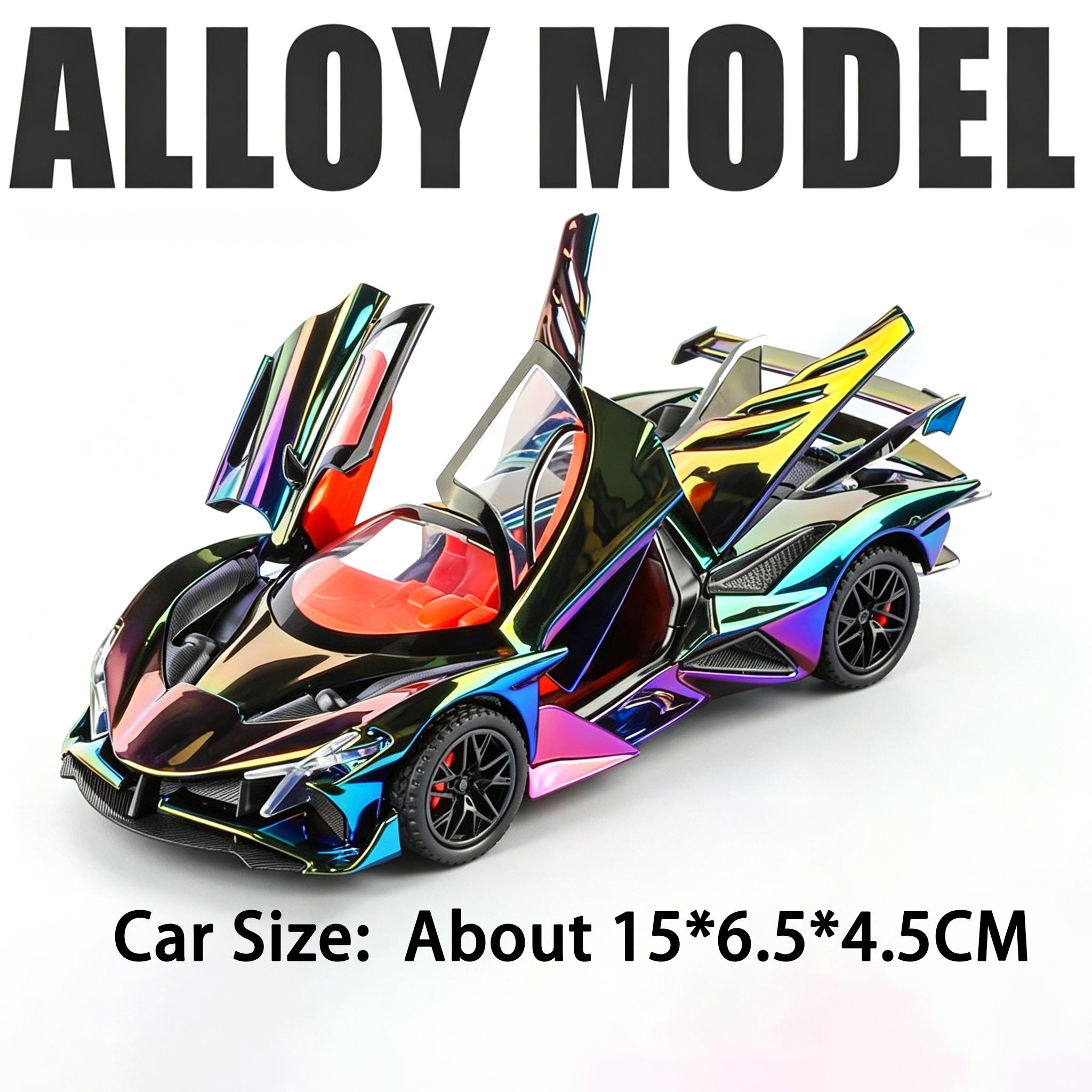 

1:32 APOLLO EVO Sports Car Toy Models Metal Diecast Doors Opened Sound Light Pull Back Shock Absorption Supercar Toys for Kids фиолетовый