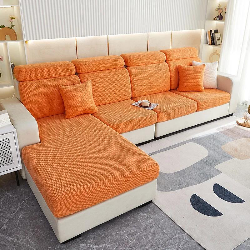 New Jacquard Sofa Seat Cushion Cover For Living Room Stretch Modern Sectional Seat Slipcover L Shape Corner Armchair Sofa Cover