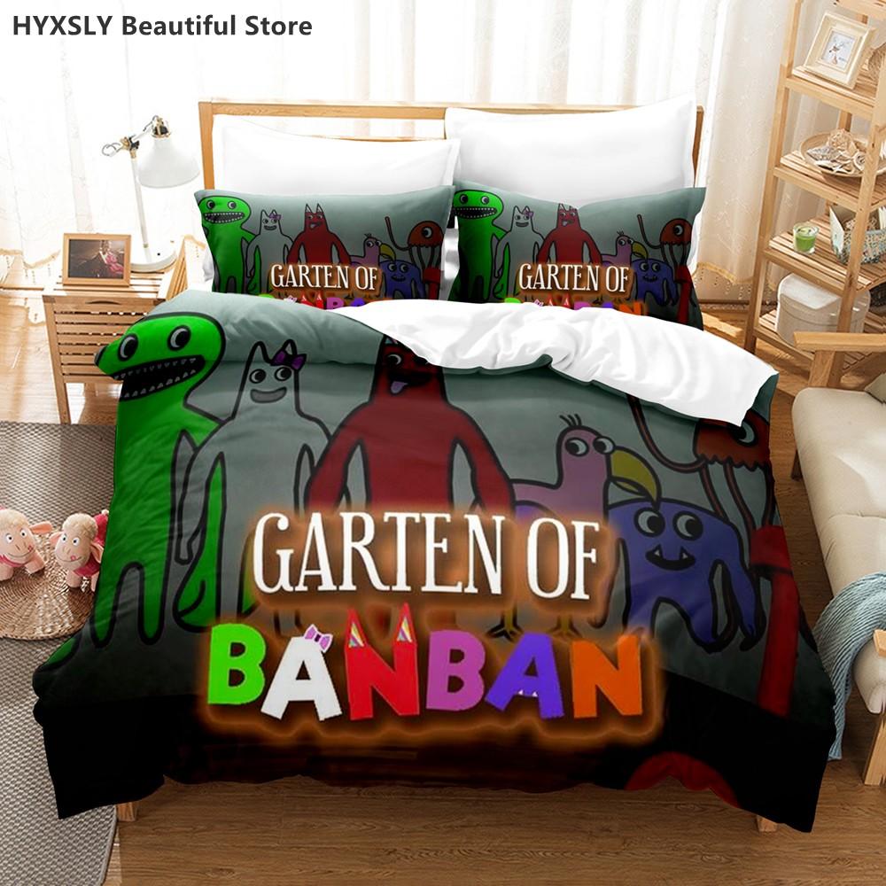 Banban Garten 3D Ložní souprava Hra Povlak na přikrývku Povlaky na polštáře Jednolůžko Queen King Pro děti Duhový Kreslený Sady povlaků na přikrývky