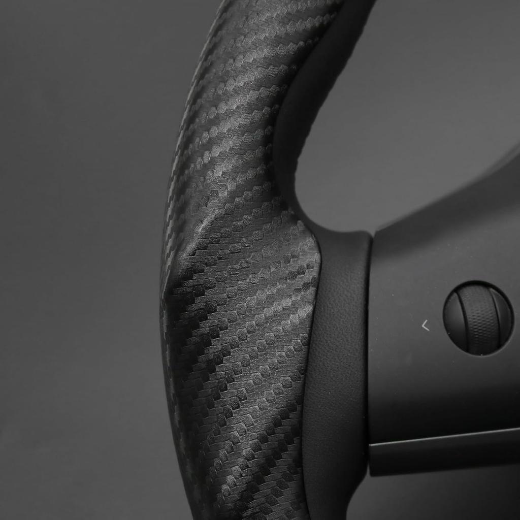 Mewant Custom-Fit Steering Wheel Cover for Tesla, Telsa Model 3 / Y Carbon Fiber Segmented Steering Wheel Cover for Men/Women, Anti-Slip,