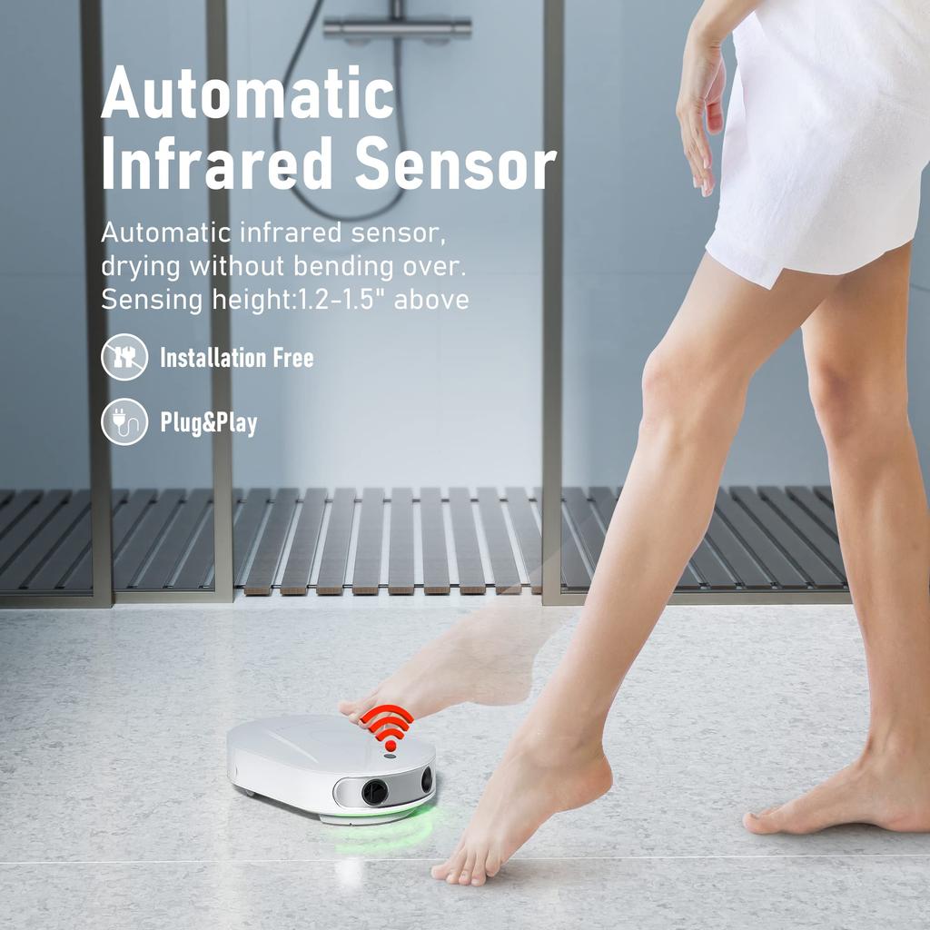 JELLYFISH Tragbarer Fußtrockner mit Infrarot-Ersatzbad für Füße und Hände, Ideales Geschenk für Schwangere und Perfekt für Zuhause und Reisen, Sensor, Matte,