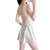 Hollow French lace suspender nightdress two-piece set ice silk silk loungewear outer morning robe support