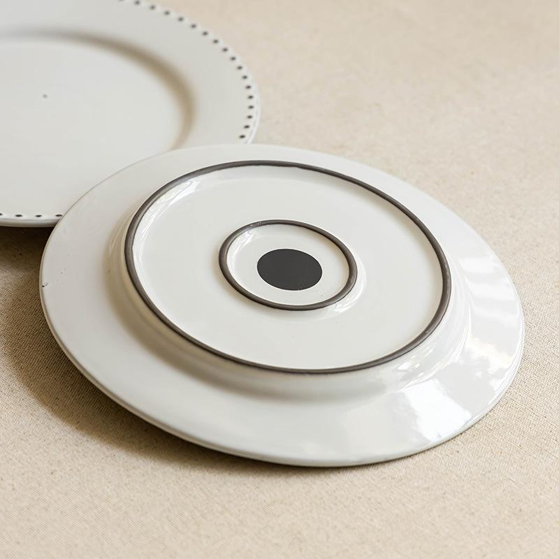 Irregular Beads, Shallow Plates, Ceramic Tableware, Pasta Plates, Homestay Salad Plates, Restaurant Dishes, Micro-Defects