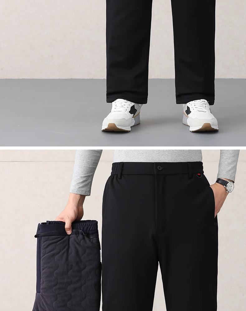 Men's Thickened Cotton Winter Trousers - Casual and Warm for Middle-Aged and Elderly Dads