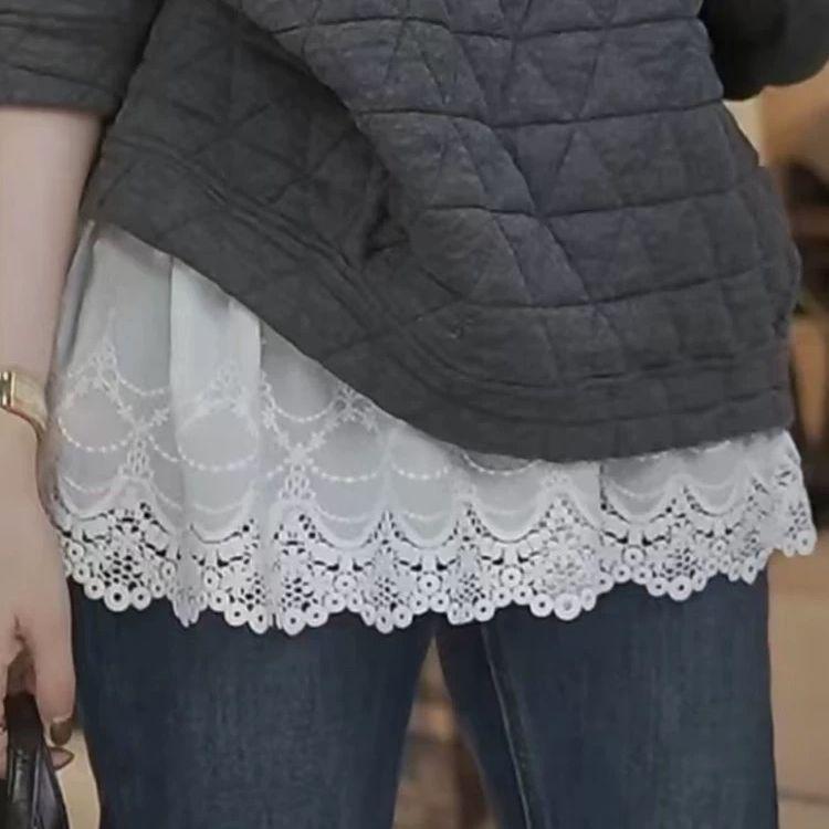 Women's Lace Short Skirt: Spring/Autumn Essential Base Layer with Hem for Coverage
