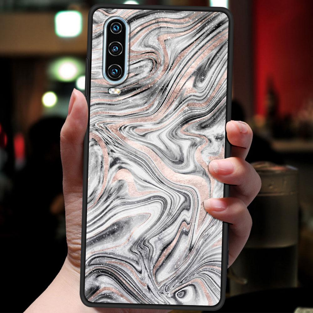 Marble Pattern Gold Glitter Case For Huawei P50 P40 P30 Lite E P20 Pro Y9 Y7 Y6 2019 P Smart 2021 Z Y6p Y7a Y9s Phone Cover Soft