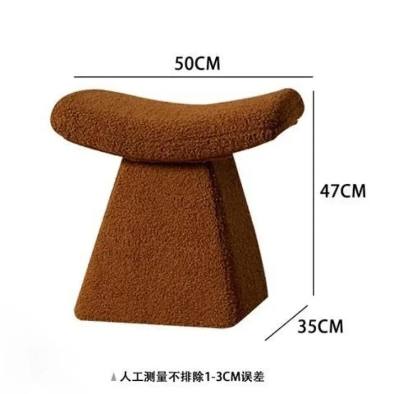 Nordic Ottoman Sitting Pouf Stool Living Room Furniture Entrance Porch Fabric Low Changing Stools Ottomans Wooden Vanity Chair