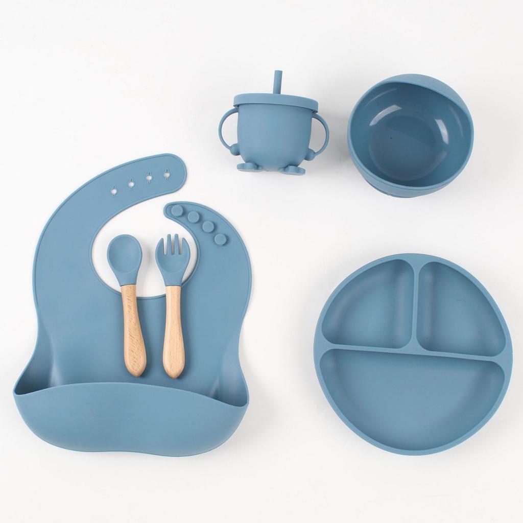 6-Piece Silicone Baby Dinnerware Set - Bowl & Tableware for Children