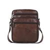 Top Grain Cowhide Vintage Men's Crossbody Leather Bag - Vertical Casual Shoulder Bag, Portable and Multifunctional