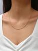Semplice Collana Clavicola a Catena di Serpente in Oro 18k Europeo e Americano - Design Osso di Drago Placcato Sottovuoto